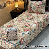 Single Bed Sheet Pair (Set) Pure Cotton-Design-4519